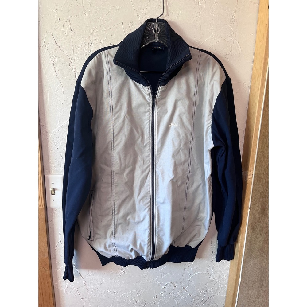 Vintage Odlo of Norway Mens XL Vintage Track Jacket Navy Gray Full‎ Zip